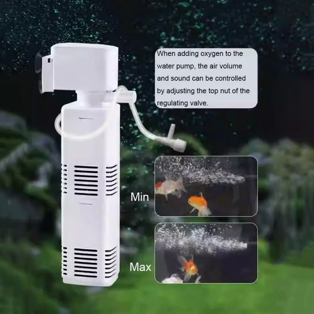 壁掛け式水槽用内部フィルター、吸盤付きプラスチック製水中ポンプ、スポンジとエアチューブ付き静音水槽フィルター