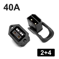 40A 2+4 E-Bike Battery Plug Socket High Current Electric Vehicles Discharge Connector Adapter 6pin Male Female Power Connectors