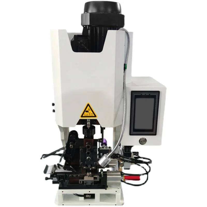 Полуавтоматическая машина для снятия изоляции с клеммами. Электромеханическая машина для снятия и торцевых проводов. Многожильный оболочный провод. Сенсорный экран.