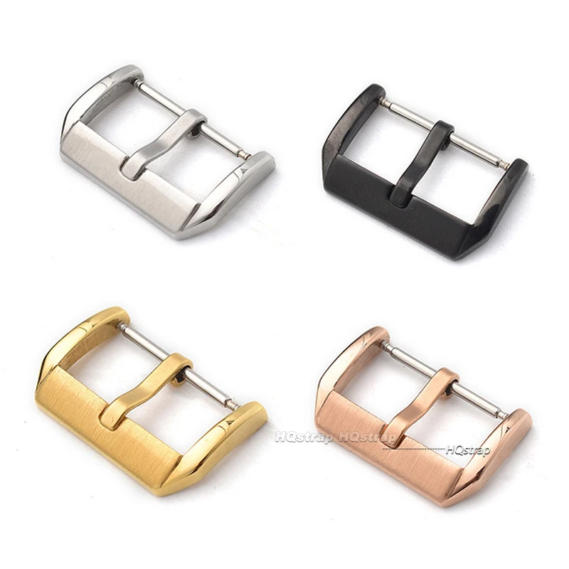 10 12 14 16mm 18mm 20mm 22mm Stainless Steel Watch Strap Buckle Silver Gold Color Metal Watchband Clasp Watch Accessories Button