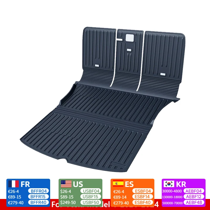 

Rear Trunk Mat for Tesla Model Y 2024 2023 2022 2021 Waterproof Non-Slip All Weather TPE Cargo Liner Car Accessories