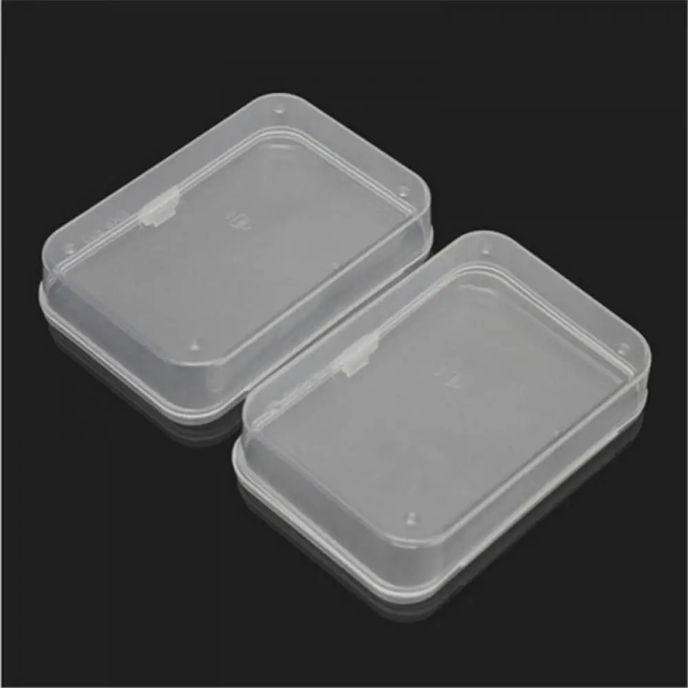 2Pcs Rectangular Plastic Box 502 PP Transparent Storage Container  Case with Lid  New and High Quality Table Storager Supplies