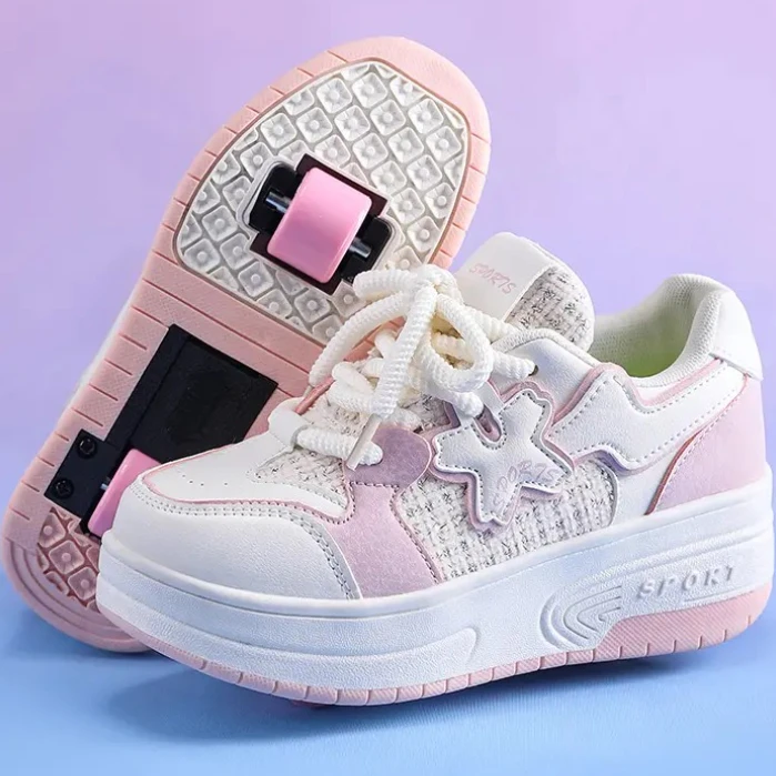 

2026 New style roller skates double wheels children's sports walking shoes girls' sports roller skating skates kids sneakers