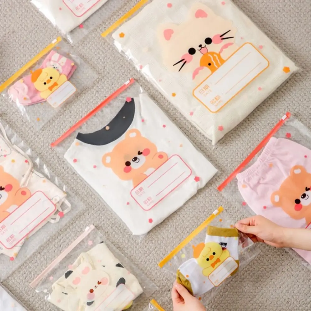 New 10PCS Cartoon Multi-size Storage Bag Portable Classified Classified Sealed Bag Baby Clothes Storage Organizer Bag Travel view 5