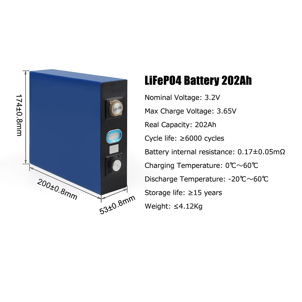 HAKADI 4PCS Lifepo4 3.2V 100Ah 120Ah 173Ah 202Ah 228Ah 310Ah Akumulatory do układu słonecznego DIY 12V Akumulator