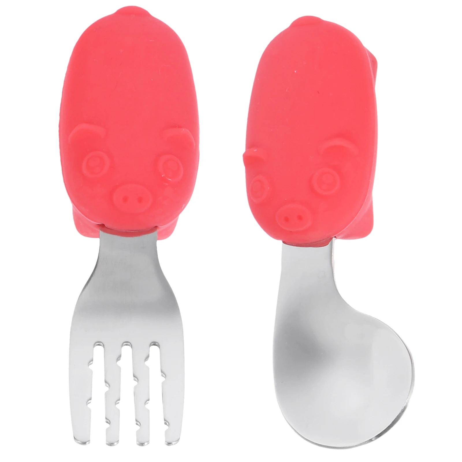 

Children's Food Supplement Tableware Set Baby Feeding Tools Silicone Short Handle Spoon Dinning Utensils Training Infant Toddler