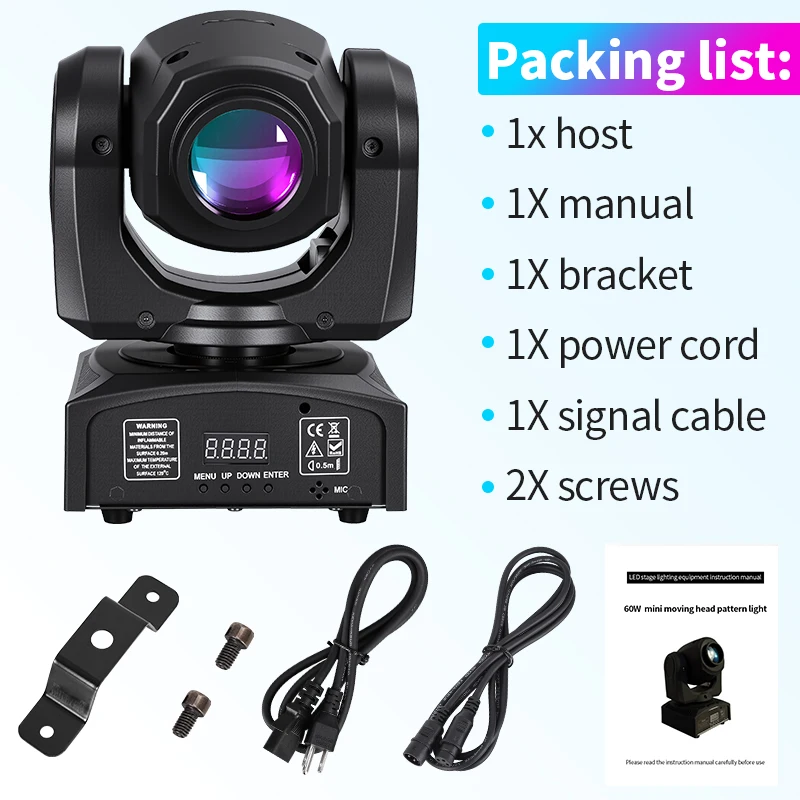 2/4/6 قطعة 60 واط تتحرك رئيس شعاع ستروب أضواء DJ ديسكو LED أضواء 8 نمط و 8 لون ضوء لعيد الميلاد الجماعات الداخلية #5