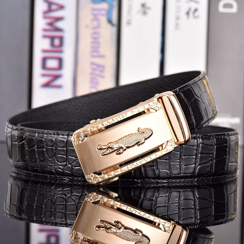Casual Alligator Pattern Business Leather Belt PU Leather Vintage Waistband Luxury Design Waist Strap For Man