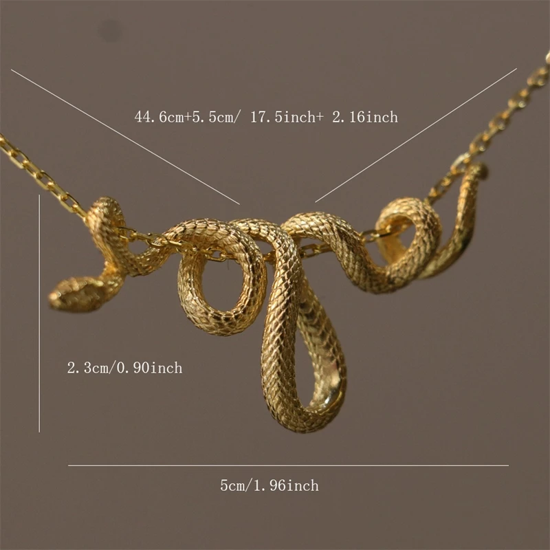 Punk Originality Snake Pendant Necklace Winding Silver Color Unique Men Women Hiphop Neck Jewelry Statement Snake Choker Gifts