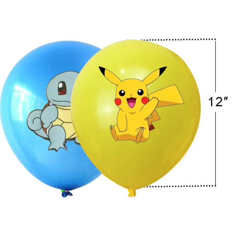 12 pçs 12 Polegada pokemon látex balão fontes de festa pikachu festa balão balões para crianças aniversário dcorations presente brinquedos