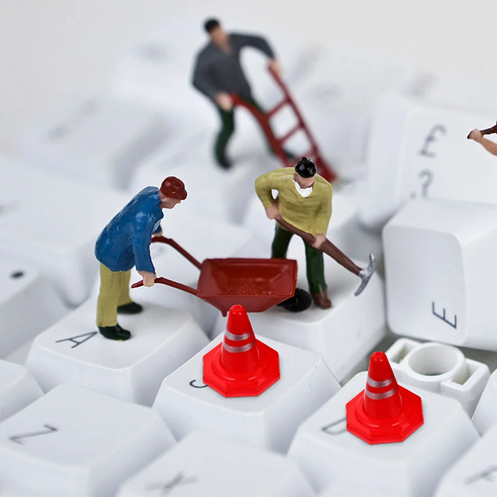 60pcs Miniature Traffic Road Cones Simulation Roadblocks For Diy Sand Table Architecture Decor Educational