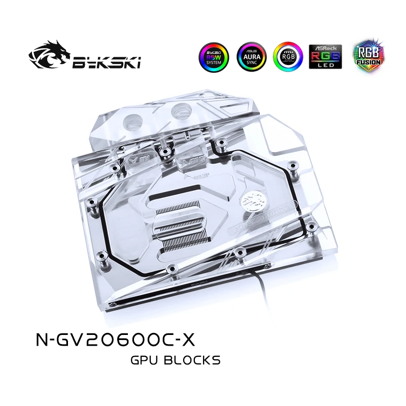 

Водный блок Bykski для GIGABYTE RTX2060 Mini ITX OC 6G (GV-N2060IXOC-6GD) /полное покрытие, медная фотография/RGB to AURA
