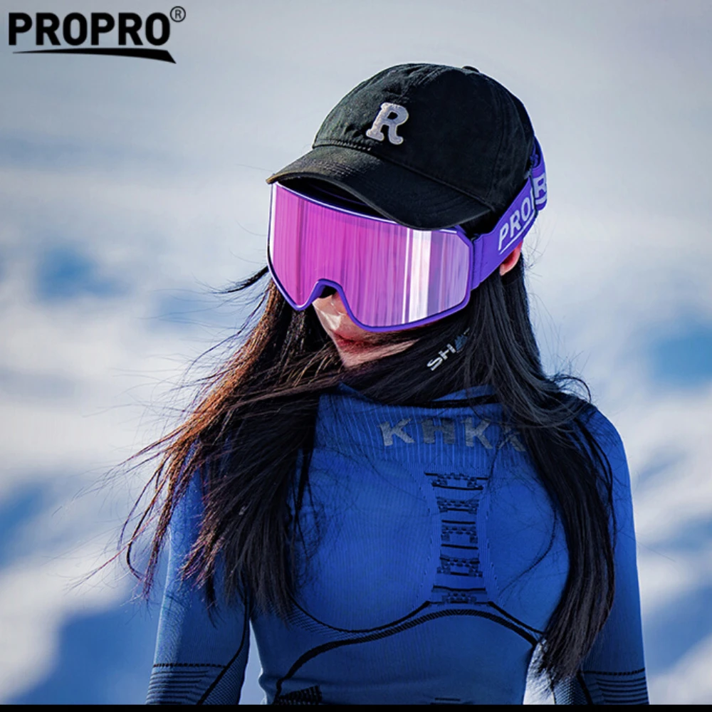 

PROPRO профессиональные мужские и женские лыжные очки, двухслойные противотуманные дышащие противотуманные очки высокой четкости с флип-магнитные очки для сноуборда