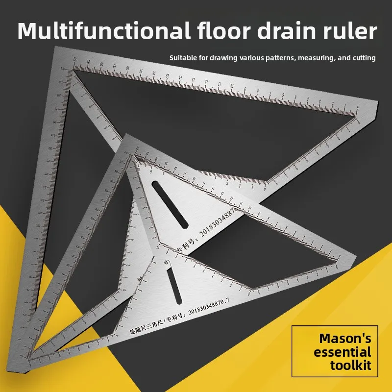 

304 stainless steel anti rust, bending resistant, durable floor drain triangle ruler, multifunctional hole positioning ruler