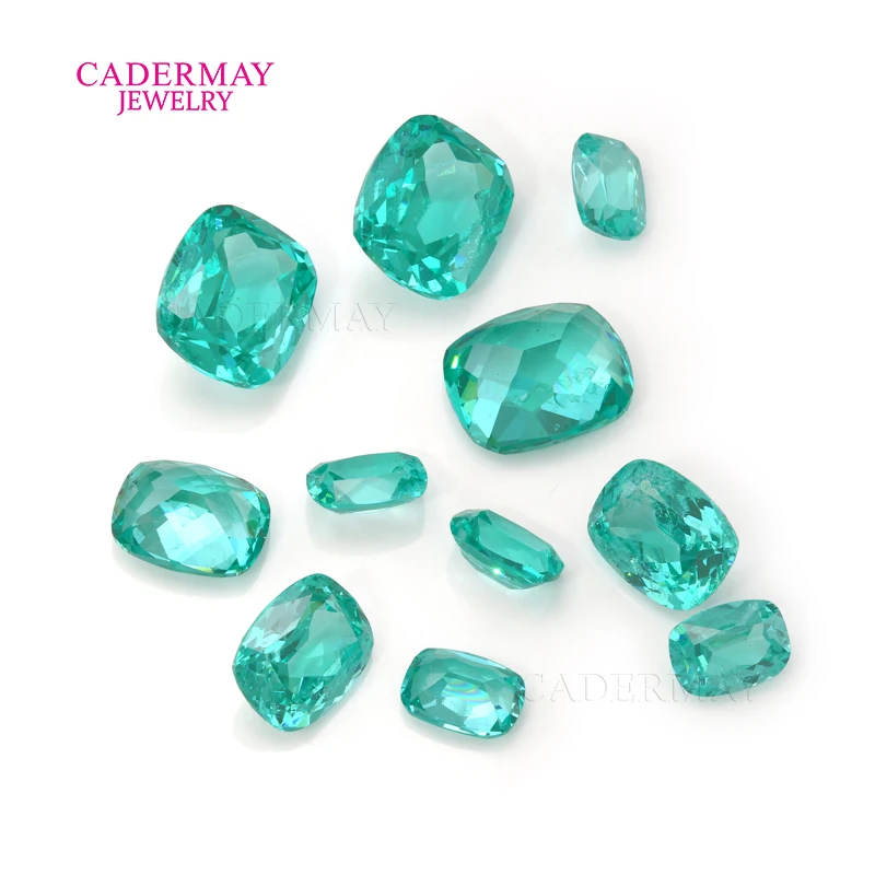 Lab Paraiba 5x7mm-9x11mm Long Cushsion Paraiba Color Yttrium Aluminium Garnet Loose Stones With AGL Certificate