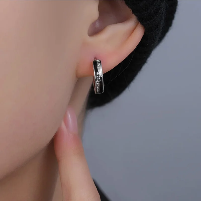 1Pc New In Fashion Hip Hop British Style Hoops Ear Stud Piercing Earrings For Women Men Trendy Aesthetic Jewelry Accessories