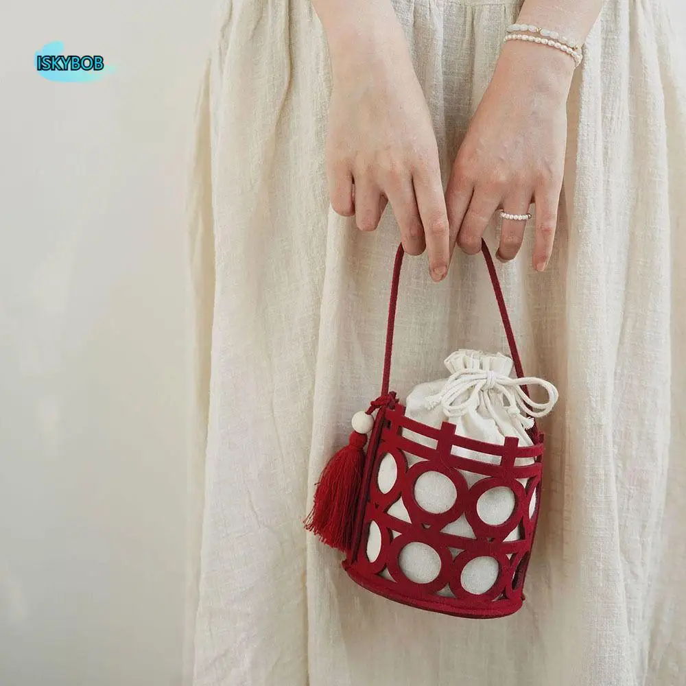 

Hollow Portable Present Bag Felt Wedding Party Supplies Gift Organizer Handle Bag Candy Bag Wedding-favor Gift Package Bag