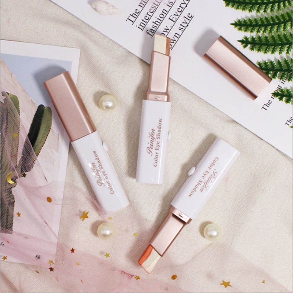  Two-tone Eye Shadow Wand Velvet Gradient Eye Make-up Wand Lazy Pearl Eye Shadow Wand Cosmetic Glitter 