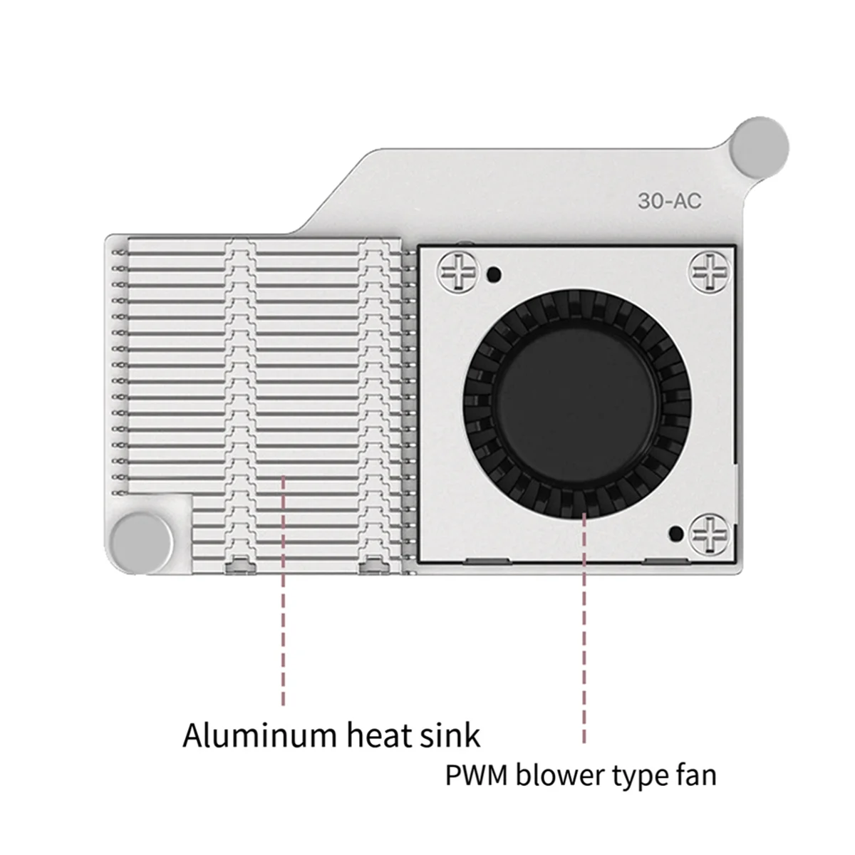 N18R 5 30mm アクティブクーラー PWM ファン、パッシブ冷却アルミニウムフィンラジエーター、効率的な熱放散 B