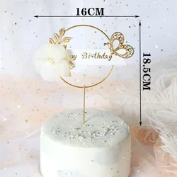 Corona di perle Cake Topper ghirlanda di ferro buon compleanno principe principessa tema torta nuziale Toppers decorazione bomboniere forniture per feste