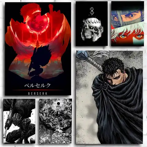 สติกเกอร์ติดผนังลายอนิเมะญี่ปุ่น Berserk 1 ชิ้น กันน้ำ สำหรับตกแต่งร้านกาแฟ บาร์ ห้องพัก