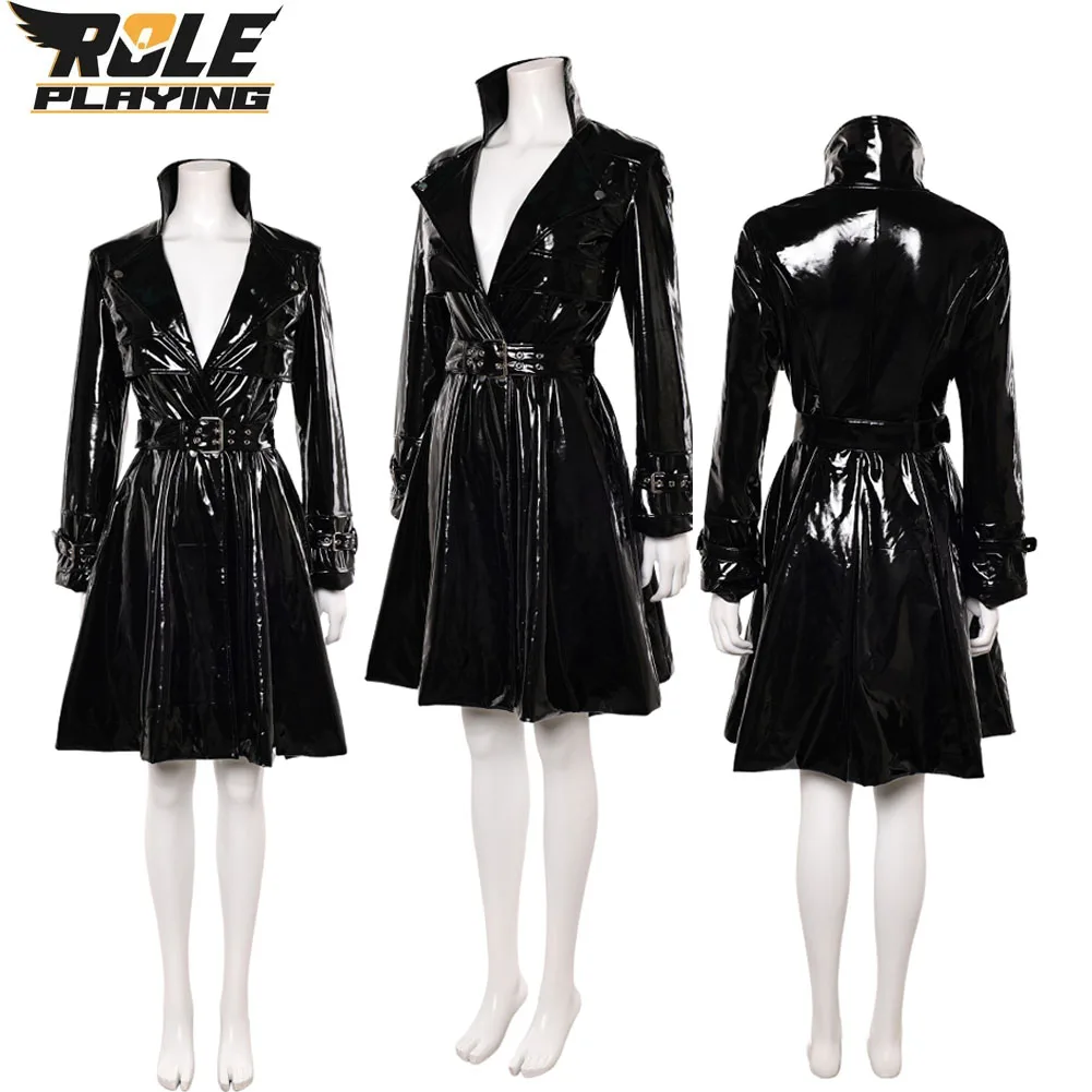 

Nico Robin Cosplay Black Trench Coat Dress Belt Costume 2026 Movie Roleplay Skirt for Female Disguise Halloween Carnival Suit