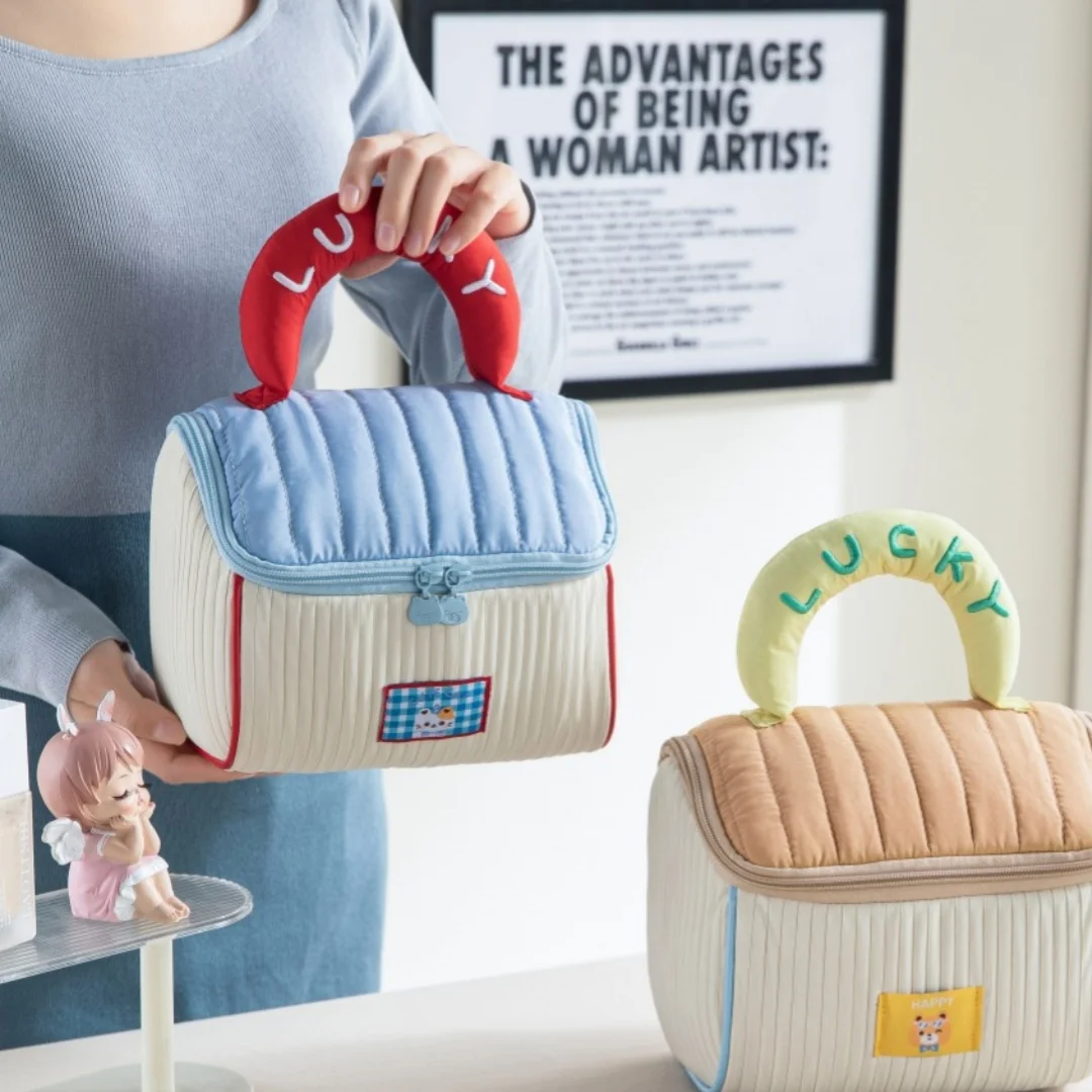 Niedliche Cottage-Kosmetiktasche für Mädchen, Große Kapazität Hautpflege-Aufbewahrungstasche, Tragbare Handliche Reise-Waschtasche – Detail 2