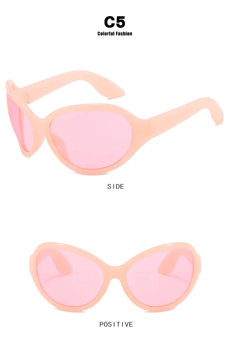DOHOHDO UV400 Modische unregelmäßige runde Sonnenbrille für Damen und Herren, Vintage-Designer-Sonnenbrille für Damen, trendige Damen-Sonnenbrille – Detail 13