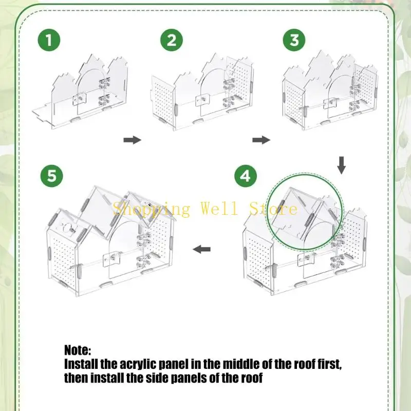 KX4B Acrylic Reptiles Enclosure Terrarium Box with Ventilation Systems for Enhancing Air Circulations and Easy Mobility