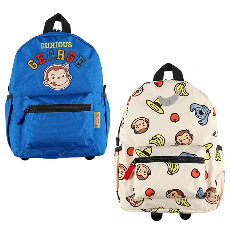 New Cute Curious George Monkey Kids Boy Canvas Backpack Bags Children Kindergarten Schoolbag