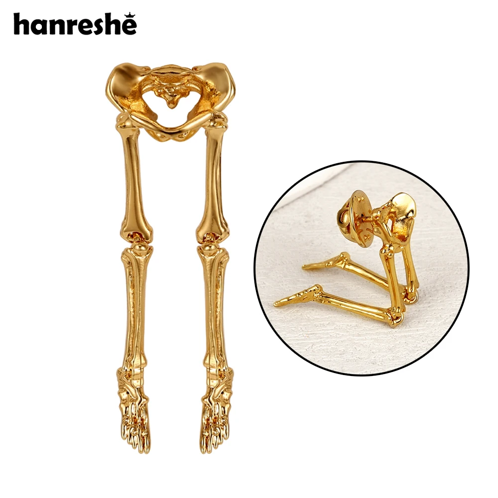 Hanreshe Hip and Leg Bones Brooch Medical Orthopedics Skeleton Pin Jewelry for Doctor Nurse Lapel Badge Gifts
