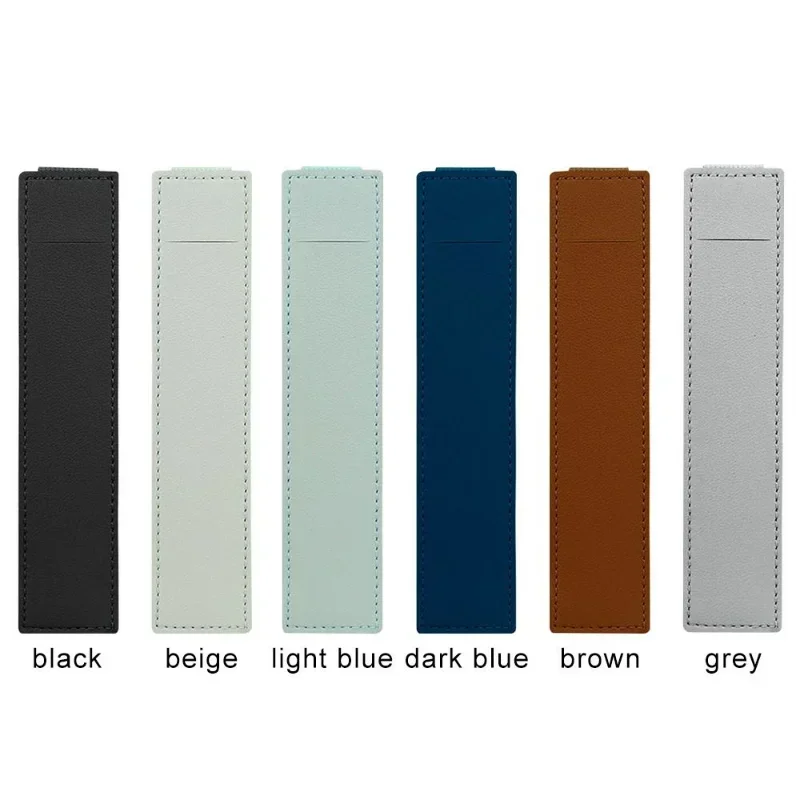 Estuche para lápices con hebilla elástica, portalápices de cuero Pu, portátil, ligero, para reuniones de oficina, papelería para estudiantes, 1 ud.