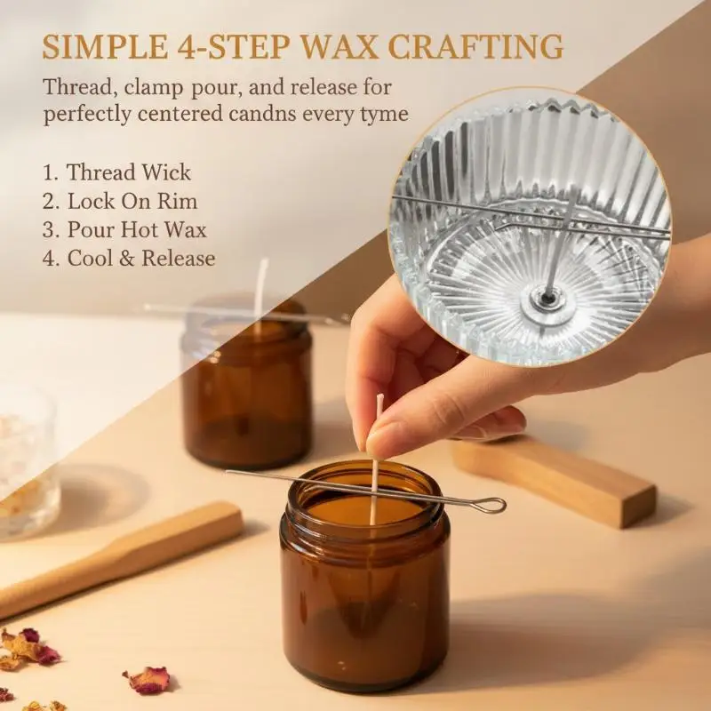 DIY Candle Making Wick Holder 10/20/30Pcs 12cm Metal Fixing Clips for Handmade Scented Candle Craft