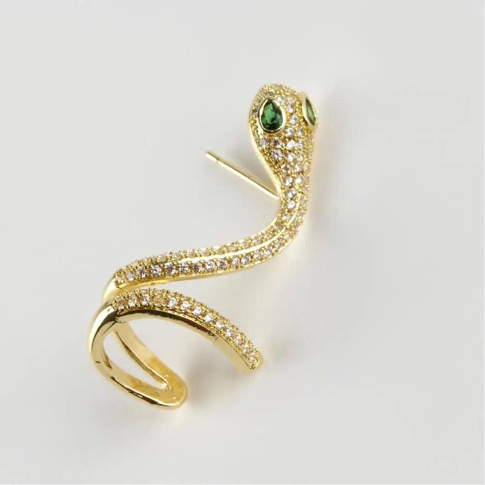 Snake Figured Luxury Zircon Steel Cartilage Earrings