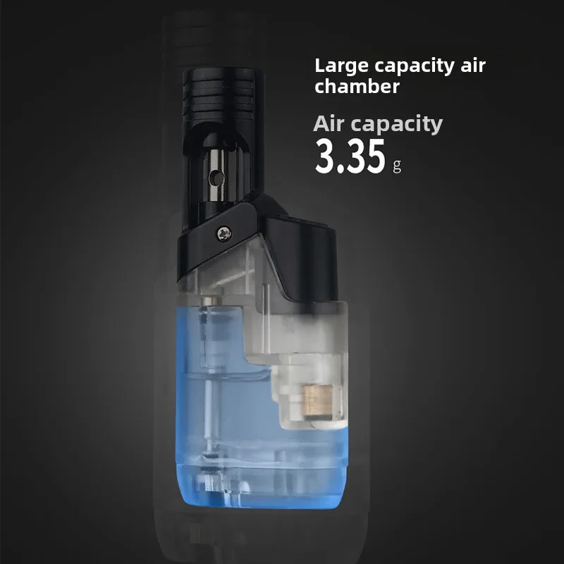 Honest Large-capacity Transparent Direct-injection Lighter Small Spray Gun Outdoor Cigar Inflatable Windproof Outdoor Igniter