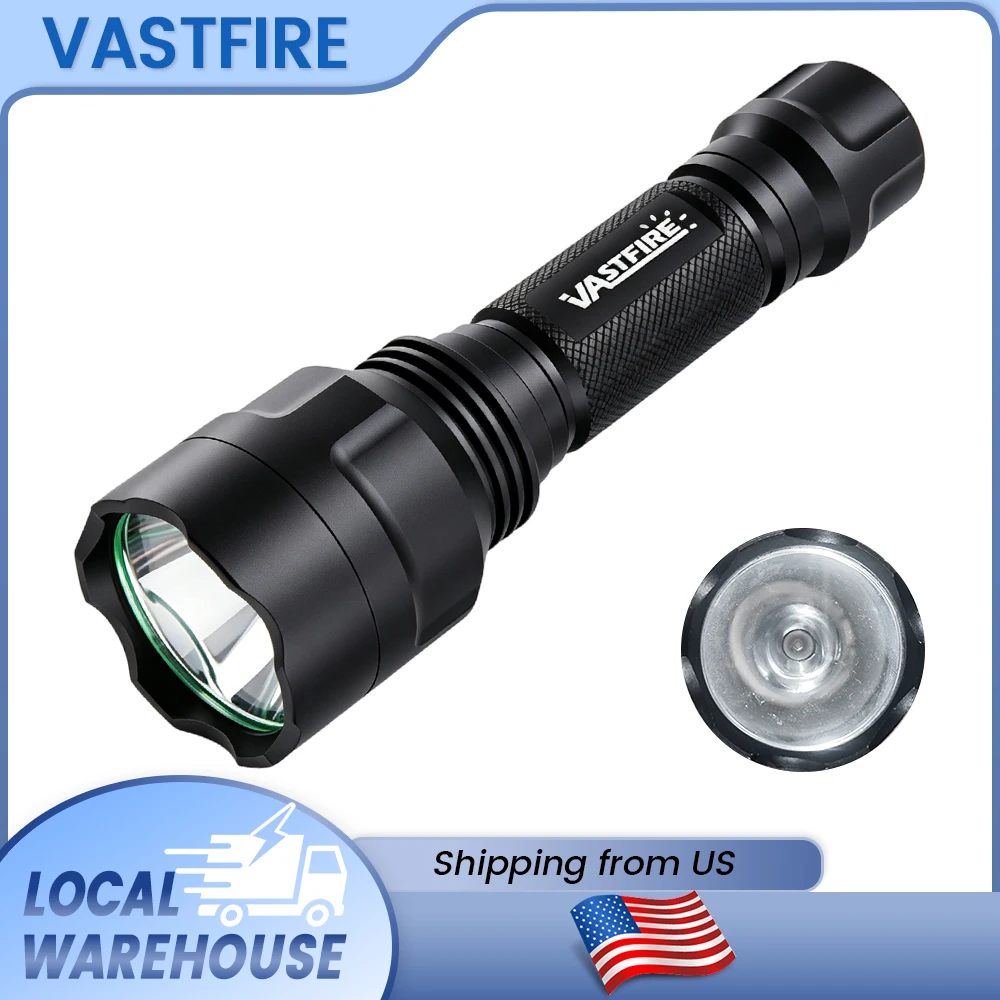 

350-1000LM 400-800M Range LED Tactical Hunting Flashlight Portable Torch Outdoor Waterproof Lantern+18650+USB Charger+Switch