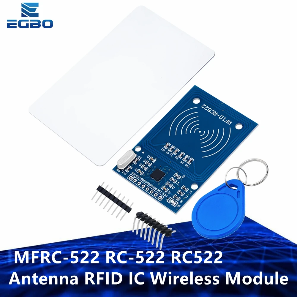 MFRC-522 RC522 RFID Reader Module 13.56MHz with SPI Interface, IC Card/Key Proximity Writer for Arduino