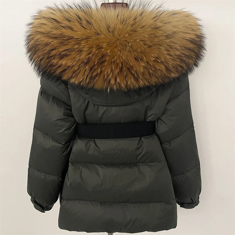 شتاء جديد المرأة منتصف طول الخصر مقصوص SlimmingWarm ريال فوكس الفراء طوق عالية نهاية مقنعين أسفل سترة Y2K موضة سترة غير رسمية #6