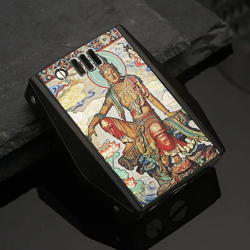Honest Press Mechanical Kerosine Lighter with 3D Color Print Carved One-Click Ejection Retro Design Men's Gift