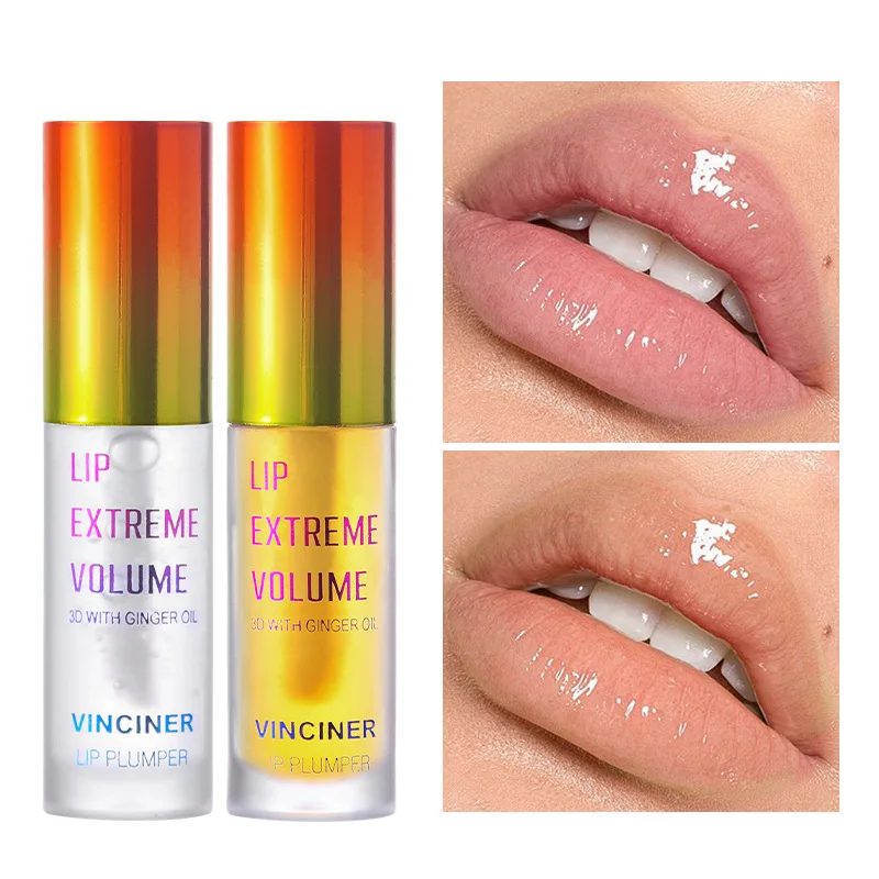 1/2 Uds. Aceite regordete de labios de jengibre y menta, suero voluminizador de labios radiante y rebanador para labios más suaves, extractores para un aspecto juvenil y Sexy