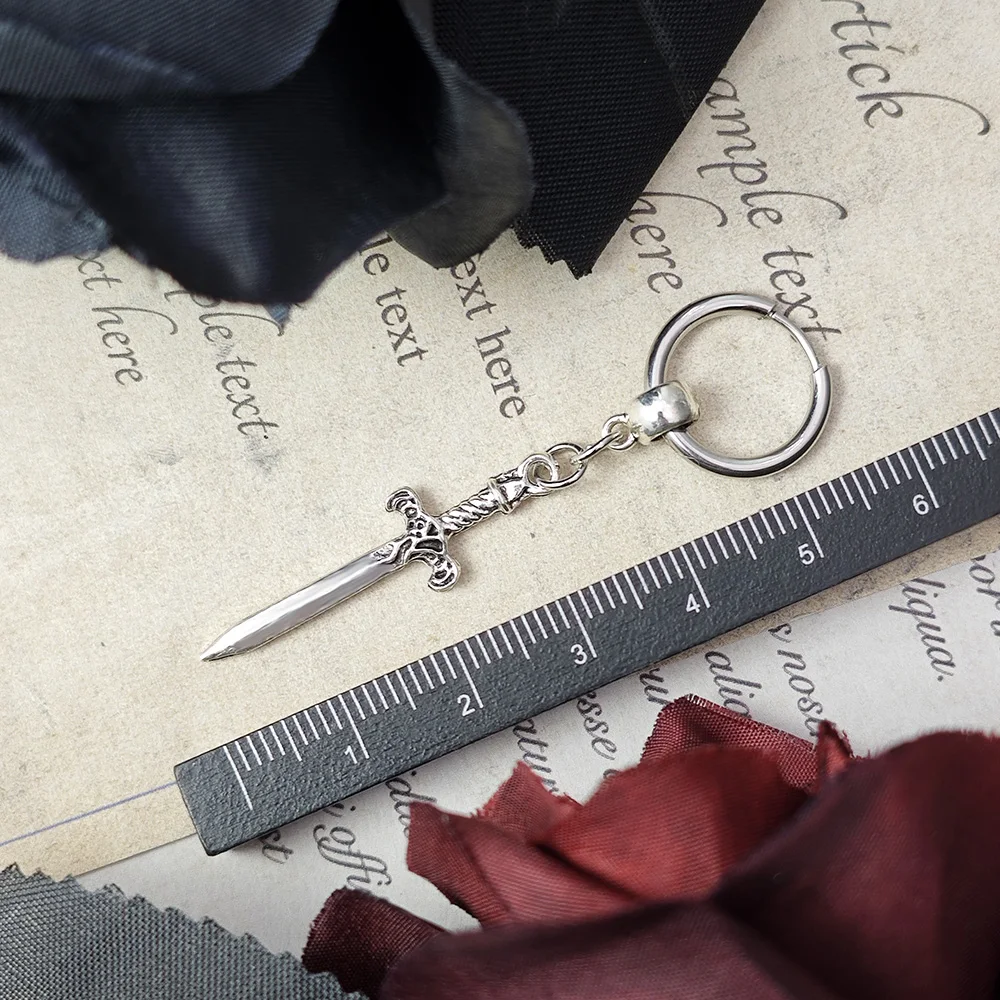 Gother Punk Dagger Drop Earrings For Women Men Vintage Sword Earring Silver Color Goth Halloween Cosplay Fashion Jewelry image 5