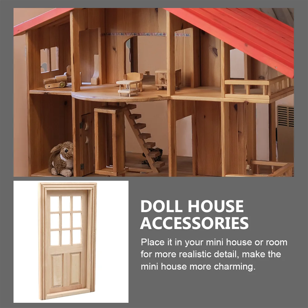 

Wooden Miniature Door for Mini House Decor Smooth Surface Safe Eco-Friendly Tiny Furniture Door Cost-Effective Dreamy Ambience