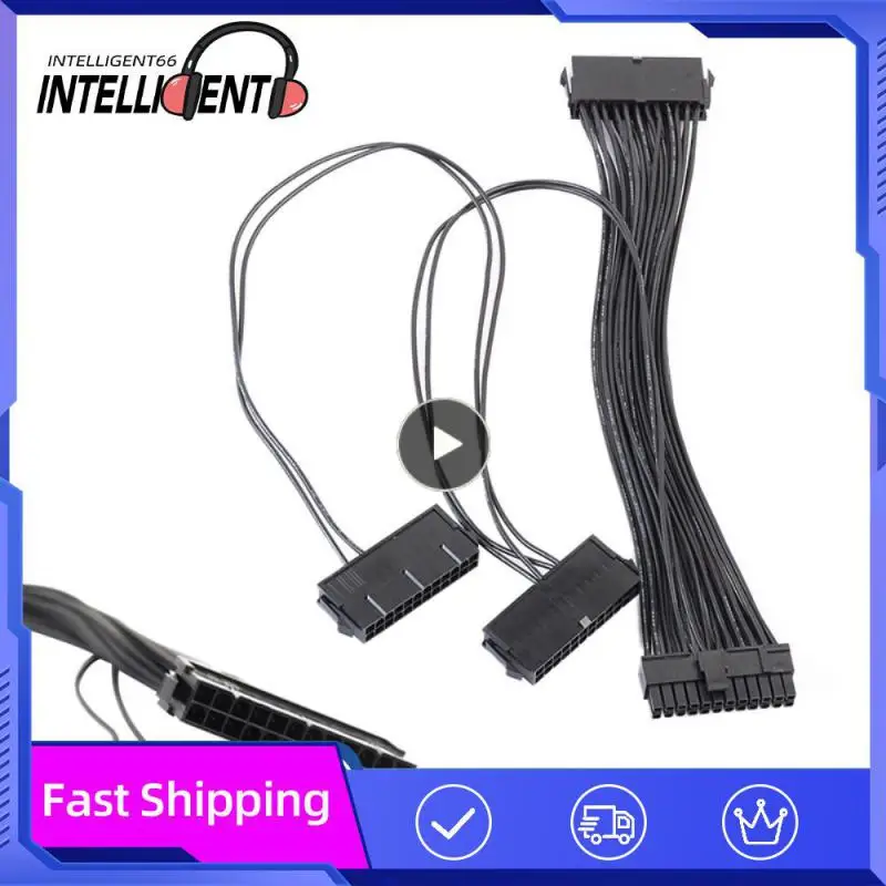 24 Pin Power Supply Synchronizer Extension Cable 20+4Pin 3 Triple PSU ATX Power Supply Adapter Cable 18AWG Wire For