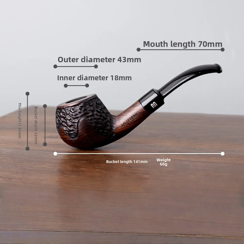 

10 Piece Ebony Smoking Pipe Collection Straight Tube Starter Kit with Wooden Smoking Pot