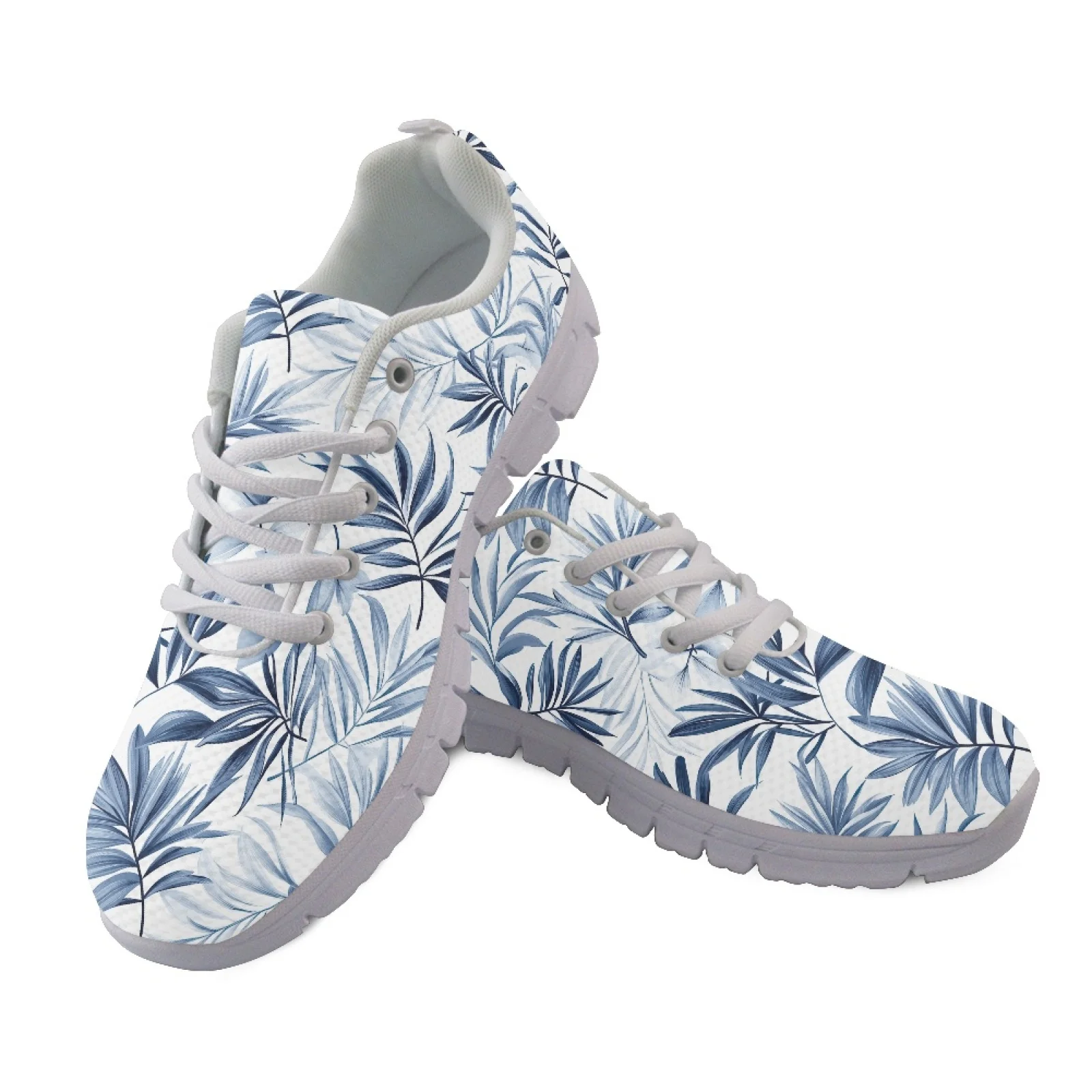 Coloranimal Blue Leaf Breathable Driving Shoe for Women Mesh & EVA Sole Running Walking Shoes New Arrival