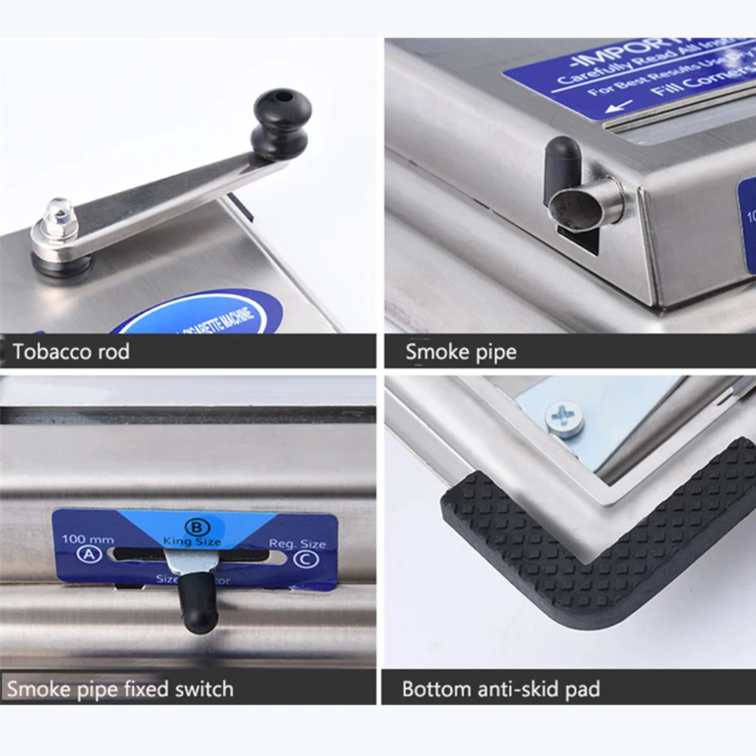 Portable Metal Manual Cigarette Rolling Machine Filler for Cigarettes Tobacco Roller Smoking Accessories Gadgets for Men