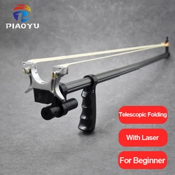 High Precision Straight Rod Telescopic Slingshot High Power Flat Rubber Band Stainless Steel Catapult Outdoor Hunting Shooting