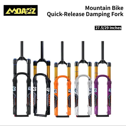 Mountain Bike Quick-Release Damping Fork MTB Accessories 34mm Stanchion Air Suspension Fork with 160mm Travel (Shock Absorber)