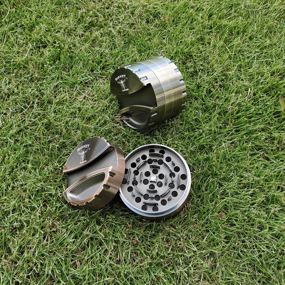 HORNET Heavy Zinc Alloy Herb Grinder With 80 MM 4 Pieces Blade Teeth Crusher Grinder With 78MM Rolling Holder Smoke accessories