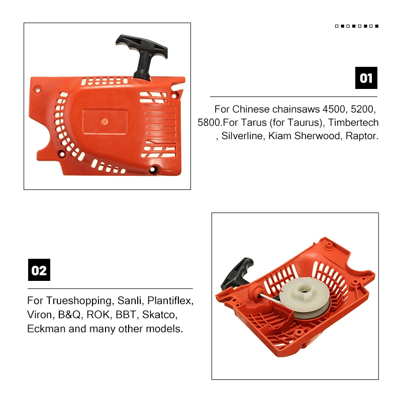 1pc Pull Start Starter Cup For 45CC 52CC 58CC 4500 5200 Chainsaw Red Metal Recoil Starter Cup Includes 6 Screw Direct Replacemen